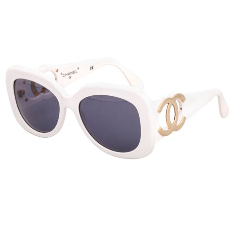 authentic White Chanel sunglasses